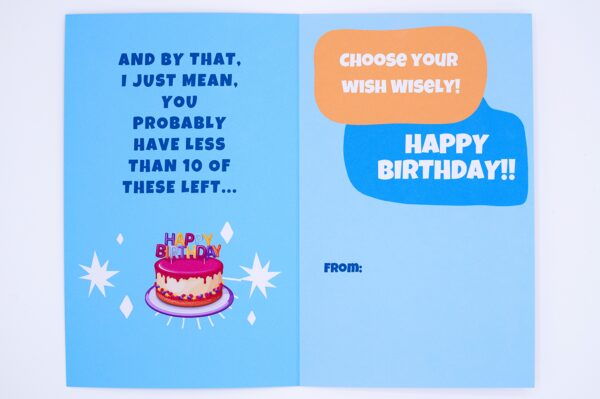 Happy birthday card with cake.