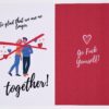 Breakup card with couple and text.