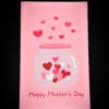 Pink card with hearts for Mother's Day.