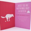 Humorous Mother's Day card with dog silhouette.