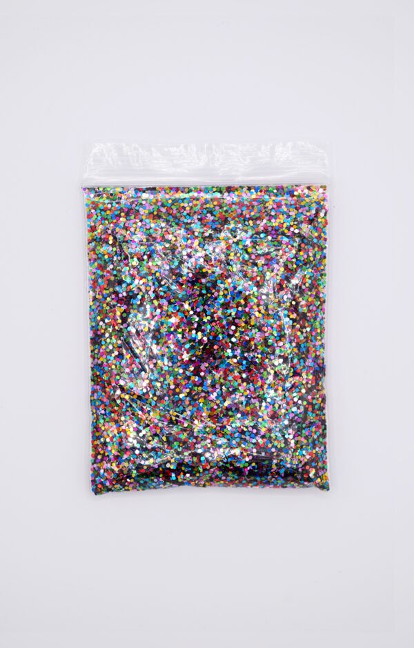 Bag of colorful glitter sequins.