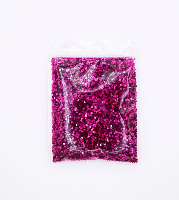 Pink glitter in a plastic bag.