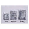 Silver glitter in small, medium, and large sizes.