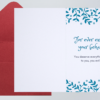 Card with blue floral border and text.