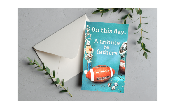 Father's Day card with football theme.