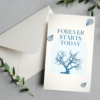 Card with "Forever Starts Today" message.